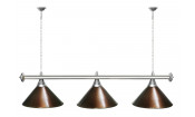 Лампа STARTBILLIARDS 3 пл.,штанга хром (плафоны зеленые,фурнитура хром,цепь 5,2 метра)
