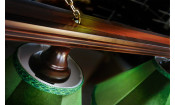 Лампа Классика 1 6пл. сосна (№2,бархат зеленый,бахрома желтая,фурнитура золото)