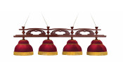Лампа Венеция 4пл. ясень (№6,Бархат красный,бахрома желтая,фурнитура золото)