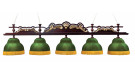 Лампа Император-Люкс 5пл. ясень (№1,бархат зеленый,бахрома желтая,фурнитура золото)