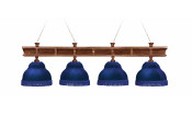 Лампа Президент 4пл. ясень (№7,бархат синий,бахрома синяя,фурнитура золото)
