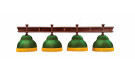 Лампа Президент 4пл. дуб (№2,бархат зеленый,бахрома желтая,фурнитура золото)