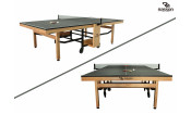 Складной стол для настольного тенниса "RASSON PREMIUM R200 SOUTHERN PINE RWB" (274 х 152,5 х 76 см, светлый) с сеткой